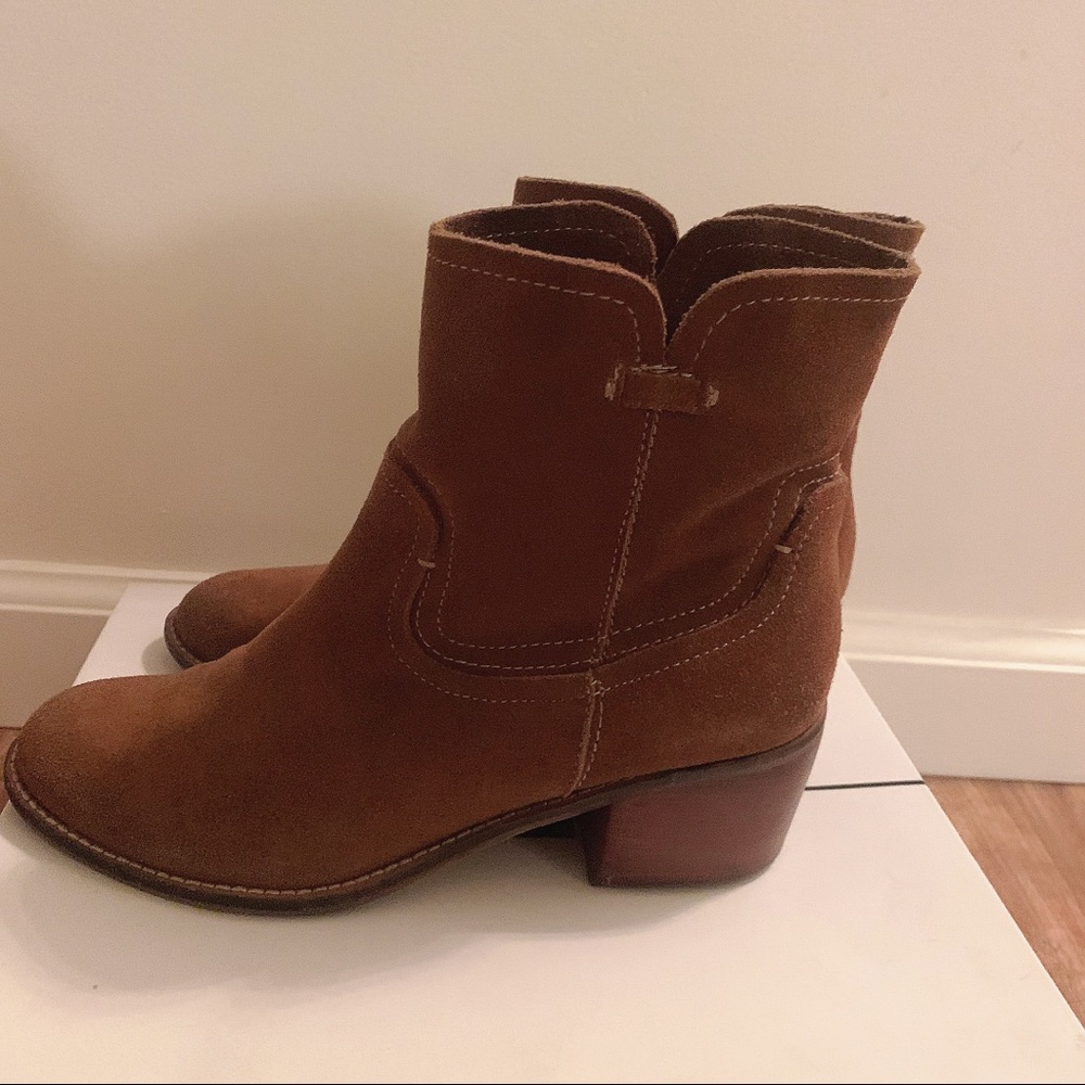 Dolce Vita Brown Suede Ankle Boots Booties - Picture 3 of 8